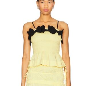 NWT Damson Madder Bea Bow Cotton Peplum Camisole | Women’s Feminine Top